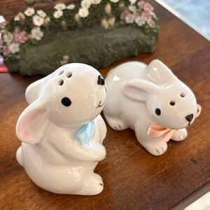 Home Essentials White Bunny Salt and Pepper Shakers